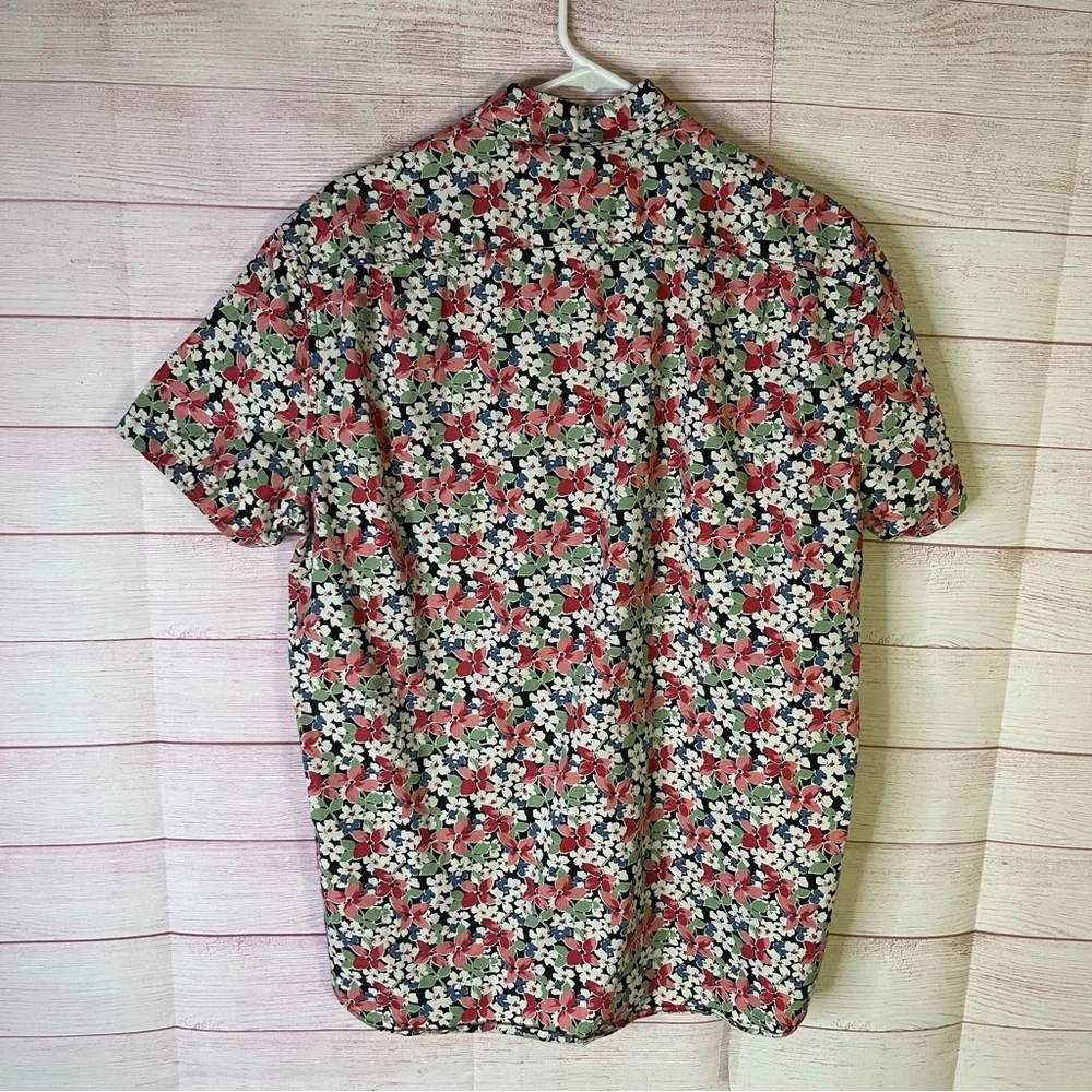 J.Crew‎ Slim Floral Short Sleeve Casual Button Down Shirt Size Large